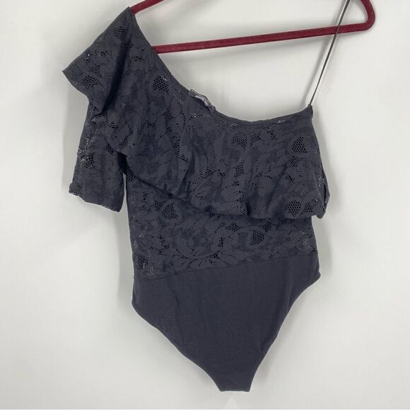 Zara Women’s One Shoulder Black Bodysuit Size M - Picture 4 of 5
